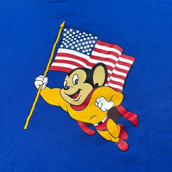 Mighty Mouse American Vintage 00s USA Cartoon Y2K Comic T Shirt Adult Sz L - Picture 2 of 5